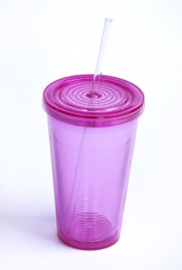 BPA Free 16 oz. Double Wall 2Go Cup with Straw and Lid (Pink) BPA Free 16 oz. Double Wall 2Go Cup with Straw and Lid (Pink)