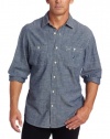 Nautica Men's Long Sleeve Lightwash Chambray Woven