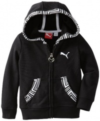 Puma - Kids Girls 2-6X ToddlerPrinted Trim Long Sleeve Hoodie, Black, 4T Puma - Kids Girls 2-6X ToddlerPrinted Trim Long Sleeve Hoodie, Black, 4T