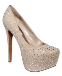 Get all dolled up. Steve Madden's Barbbie platform pumps are completely covered in rhinestones, so every step you take will shimmer with style. Get all dolled up. Steve Madden's Barbbie platform pumps are completely covered in rhinestones, so every step you take will shimmer with style.