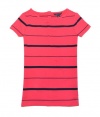 Tommy Hilfiger Women Fashion Boat Neck Striped Logo T-shirt