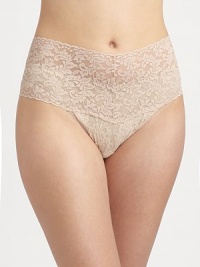 A high-wasted, panty with figure-flattering coverage everywhere you need it and lace-covered midsection for svelte results.Cotton gusset Trim: 79% nylon/21% spandex Cotton; hand wash Made in USA A high-wasted, panty with figure-flattering coverage everywhere you need it and lace-covered midsection for svelte results.Cotton gusset Trim: 79% nylon/21% spandex Cotton; hand wash Made in USA