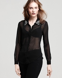 Shine during the workweek. This sequin-embellished Aqua blouse adds a dose of decadence to the office and glam to off hours. Shine during the workweek. This sequin-embellished Aqua blouse adds a dose of decadence to the office and glam to off hours.