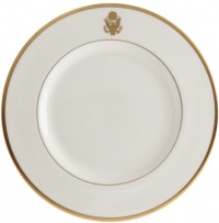 Pickard Gold Bracelet White with Eagle Crest Fine China 10-5/8-Inch Dinner Plate, Set of 4