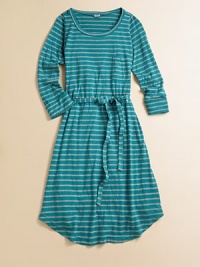 She'll be stripe happy when she puts on this striped scoopneck maxi with rolled cuffs and a waist tie.ScoopneckLong sleeves with rolled cuffsPullover styleSelf-tie at waistRound hem30% supima cotton/30% micro modal/40% polyesterMachine washImported She'll be stripe happy when she puts on this striped scoopneck maxi with rolled cuffs and a waist tie.ScoopneckLong sleeves with rolled cuffsPullover styleSelf-tie at waistRound hem30% supima cotton/30% micro modal/40% polyesterMachine washImported