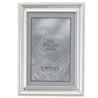 Lawrence Frames Silver Plated 4 by 6 Metal Picture Frame with Rope Border