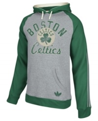 Keep warm as you cheer and rant for the Boston Celtics in this pullover hoodie by adidas. Keep warm as you cheer and rant for the Boston Celtics in this pullover hoodie by adidas.