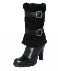 When weather calls for coziness from head to toe, the Fabric boots by Marc Fisher come to the rescue. A classic leather silhouette warms up with the addition of a deep cable knit cuff. Available exclusively at Macy's. When weather calls for coziness from head to toe, the Fabric boots by Marc Fisher come to the rescue. A classic leather silhouette warms up with the addition of a deep cable knit cuff. Available exclusively at Macy's.