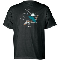 San Jose Sharks Reebok NHL Black Primary Logo T-Shirt San Jose Sharks Reebok NHL Black Primary Logo T-Shirt
