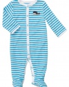 Carters Boys Newborn-9 Months Whale Terry Cloth Snap Footed Onesie (Newborn, Blue)