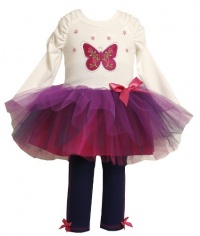 Bonnie Baby-Girls Infant Butterfly Applique Tutu Legging Set Bonnie Baby-Girls Infant Butterfly Applique Tutu Legging Set
