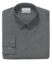 A micro check adds much-needed texture to your basic suit. Update your look with this dress shirt from Calvin Klein. A micro check adds much-needed texture to your basic suit. Update your look with this dress shirt from Calvin Klein.