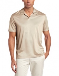 Perry Ellis Men's Short Sleeve Marled Jersey Open Polo Shirt Perry Ellis Men's Short Sleeve Marled Jersey Open Polo Shirt