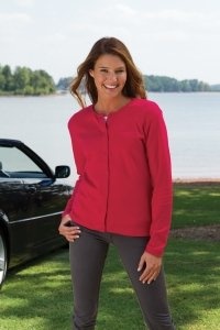 JONATHAN COREY Ladies L/S Full Button Sweater, Aqua, 2XL JONATHAN COREY Ladies L/S Full Button Sweater, Aqua, 2XL
