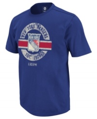 Bare your Broadway affinity with this New York Rangers NHL t-shirt from Reebok. Bare your Broadway affinity with this New York Rangers NHL t-shirt from Reebok.