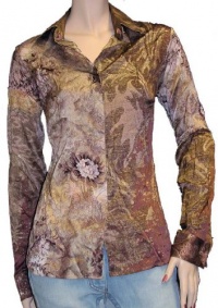 Roberto Cavalli Womens Top Blouse Shirt Multicolor Silk, 40, Multicolor
