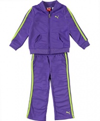 Puma - Kids Baby-girls Infant Tricot Track Jacket And Pant Set, Purple, 12 Months Puma - Kids Baby-girls Infant Tricot Track Jacket And Pant Set, Purple, 12 Months