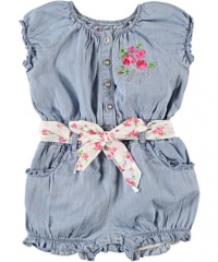 Guess Rose Kisses Romper (Sizes 12M - 24M) - chambray, 24 months Guess Rose Kisses Romper (Sizes 12M - 24M) - chambray, 24 months