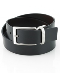 Be ready for anything. This reversible leather belt from Hugo Boss is every man's essential. Be ready for anything. This reversible leather belt from Hugo Boss is every man's essential.