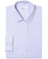 You'll be checked into any task when you've got confident style and comfort with this non-iron dress shirt from Kenneth Cole. You'll be checked into any task when you've got confident style and comfort with this non-iron dress shirt from Kenneth Cole.
