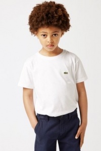 Lacoste Boys Short Sleeve Classsic T-shirt White, Size 2YR- TJ9315 Lacoste Boys Short Sleeve Classsic T-shirt White, Size 2YR- TJ9315