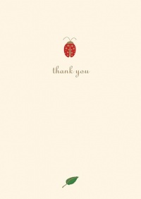 Graphique de France Ladybug Boxed Thank You Notes, 4.25 x 5.5 Inches, Cream (L809CB)