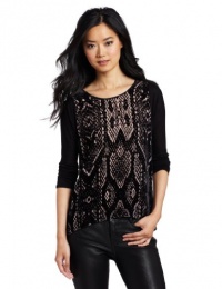 Rebecca Taylor Women's Burnout Slouchy Top, Black, 6 Rebecca Taylor Women's Burnout Slouchy Top, Black, 6