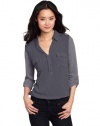 Splendid Women's Long Sleeve Collar Top Shirt