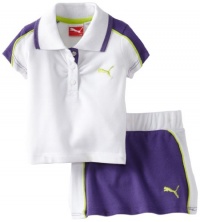 Puma - Kids Baby-Girls Infant Active Polo Skort Set, White, 24 Months