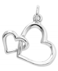 Double your affection. This cute cut-out double heart charm is crafted in polished 14k white gold. Chain not included. Approximate length: 7/10 inch. Approximate width: 3/5 inch. Double your affection. This cute cut-out double heart charm is crafted in polished 14k white gold. Chain not included. Approximate length: 7/10 inch. Approximate width: 3/5 inch.