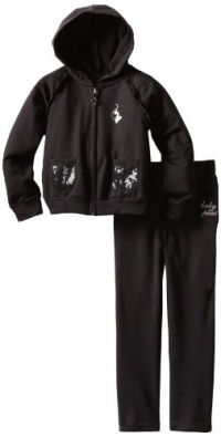 Baby Phat Girl's French Terry Jog Set, Black, 5 Baby Phat Girl's French Terry Jog Set, Black, 5