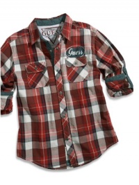 GUESS Kids Boys Big Boy Long-Sleeve Carver Plaid Shirt, PLAID (8/10) GUESS Kids Boys Big Boy Long-Sleeve Carver Plaid Shirt, PLAID (8/10)