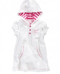 Pink Platinum Girls Hooded Ultra Soft Terry Cloth Coverup - White (Size 10/12) Pink Platinum Girls Hooded Ultra Soft Terry Cloth Coverup - White (Size 10/12)