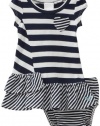 Roxy Kids Baby-Girls Infant Stay Cool Dress, Open Ocean Stripe, 6-9 Months