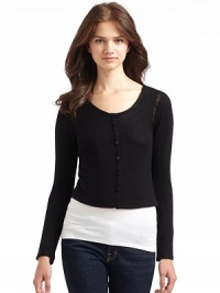 THE LOOKScoopneckButton frontDrop-stitch knit details at shouldersLong sleevesTHE FITAbout 17 from shoulder to hemTHE MATERIALCashmereCARE & ORIGINDry cleanImportedModel shown is 5'9 (175cm) wearing US size Small. THE LOOKScoopneckButton frontDrop-stitch knit details at shouldersLong sleevesTHE FITAbout 17 from shoulder to hemTHE MATERIALCashmereCARE & ORIGINDry cleanImportedModel shown is 5'9 (175cm) wearing US size Small.
