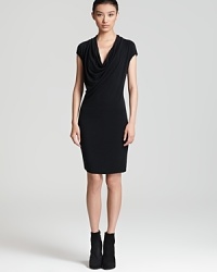 Your nine-to-five is fabulous when you rock it in this cowl neck Helmut Lang dress. Moto boots punctuate the look with editorial-approve style. Your nine-to-five is fabulous when you rock it in this cowl neck Helmut Lang dress. Moto boots punctuate the look with editorial-approve style.