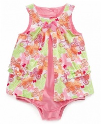 First Impressions Infant Girls Pink Butterfly Sunsuit Romper, 3-6 Months First Impressions Infant Girls Pink Butterfly Sunsuit Romper, 3-6 Months