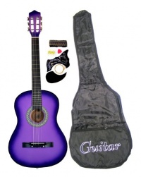 38 PURPLE Acoustic Guitar Starter Package, Guitar, Gig Bag, Strap, Pitch Pipe & DirectlyCheap(TM) Translucent Blue Medium Guitar Pick 38 PURPLE Acoustic Guitar Starter Package, Guitar, Gig Bag, Strap, Pitch Pipe & DirectlyCheap(TM) Translucent Blue Medium Guitar Pick