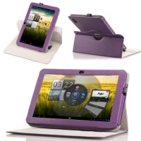 MoKo(TM) 360 Degree Rotating Folio Cover Case With Multi-Angle Vertical and Horizontal Stand for Acer Iconia Tab A200 Android Tablet, Purple MoKo(TM) 360 Degree Rotating Folio Cover Case With Multi-Angle Vertical and Horizontal Stand for Acer Iconia Tab A200 Android Tablet, Purple