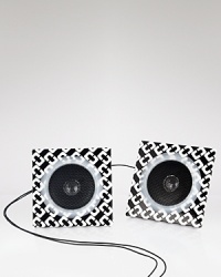 DIANE von FURSTENBERG turns up the volume with this set of plastic speakers, designed to put a personal spin on your sound system.