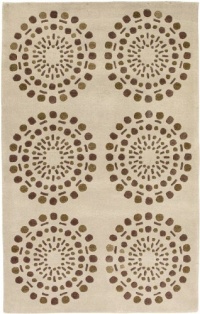 Area Rug 3x5 Rectangle Contemporary Cream-Brown Color - Surya Bombay Rug from RugPal