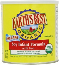 Earth's Best Organic Soy Infant Formula with Iron, ARA, & DHA, 23.2- Ounce Can Earth's Best Organic Soy Infant Formula with Iron, ARA, & DHA, 23.2- Ounce Can