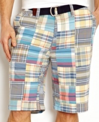 A classic pattern gets an edge with these contemporary cool madras shorts from Nautica. A classic pattern gets an edge with these contemporary cool madras shorts from Nautica.