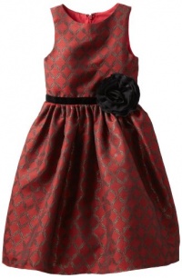 Us Angels Girls 2-6X Diamond Jacquard Dress, Red, 4