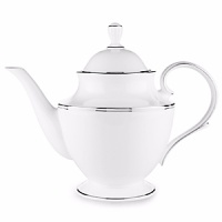 Double bands of platinum set in a distinctive Lenox pattern are an elegant accompaniment to your favorite recipes. Double bands of platinum set in a distinctive Lenox pattern are an elegant accompaniment to your favorite recipes.