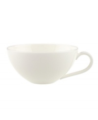 Truly timeless, the graceful Anmut teacup is crafted in the premium bone china of Villeroy & Boch and finished with a pure white glaze for unparalleled versatility. Truly timeless, the graceful Anmut teacup is crafted in the premium bone china of Villeroy & Boch and finished with a pure white glaze for unparalleled versatility.