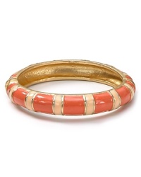 The eclectic style-setter will love Aqua's latest colorful bangles. Designed to make an impact when stacked, this striped style is totally hue. The eclectic style-setter will love Aqua's latest colorful bangles. Designed to make an impact when stacked, this striped style is totally hue.