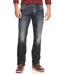 Keep your denim style current with these slim-fit washed jeans from Buffalo David Bitton. Keep your denim style current with these slim-fit washed jeans from Buffalo David Bitton.