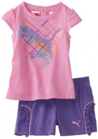 Puma - Kids Baby-girls Infant Tee And Mesh Short, Pink, 24 Months Puma - Kids Baby-girls Infant Tee And Mesh Short, Pink, 24 Months
