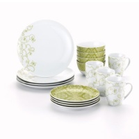 Rachael Ray Dinnerware Curly-Q 16-Piece Dinnerware Set, Green Rachael Ray Dinnerware Curly-Q 16-Piece Dinnerware Set, Green